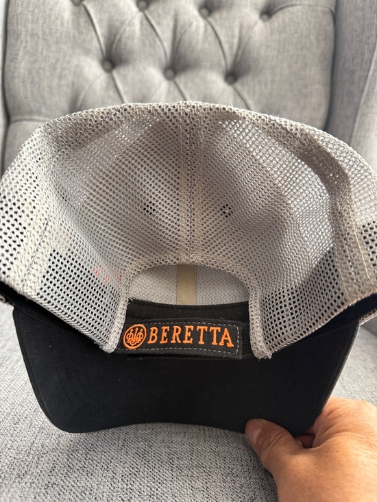 Beretta Black Gray and Orange Embroidered Men’s adjustable Truckers Baseball Cap - Picture 8 of 9